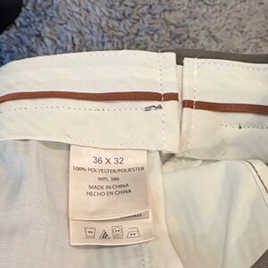 Haggar Light Mint Green Dress Pants with Brown Trim